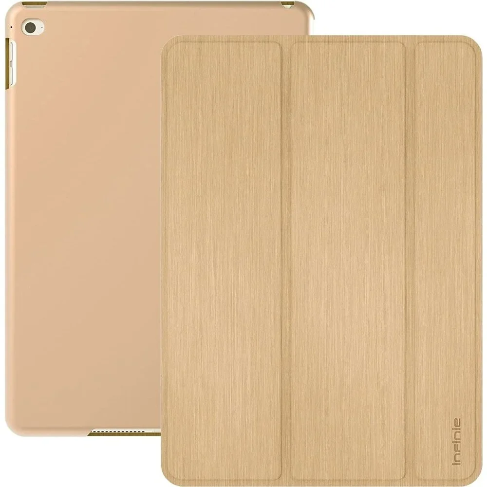 Infinie iPad Air 2 Smart Case Cover Beige PU Leather Slim Sleep Wake Protective